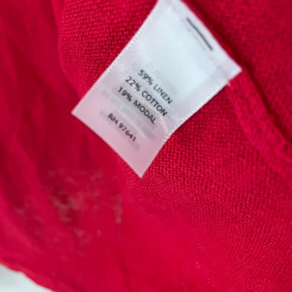 NEW J. Jill size XL Red linnen blend waterfall lite sweater - Picture 4 of 7